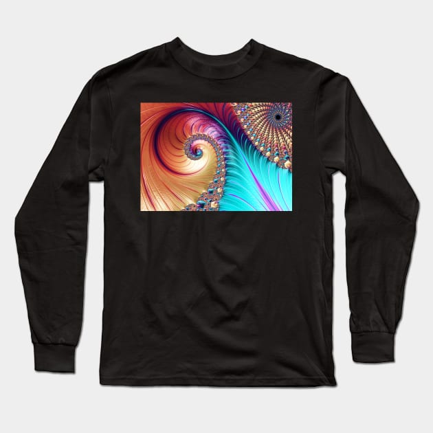 Fractal #0033 Long Sleeve T-Shirt by 3DVictory